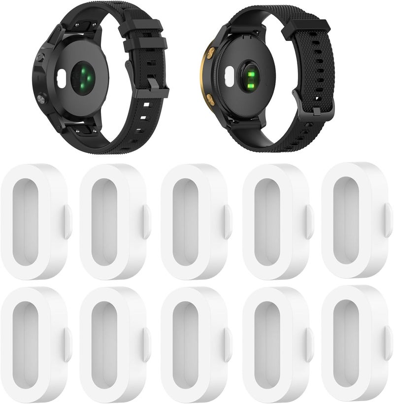 FanTEK 10pcs Anti-dust Plugs for Garmin Fenix 8/7/7S/7X 5/5S/5X Plus/6S 6 6X Silicone Charger Port Protector, Compatible for Garmin Venu 2/Vivoactive 3/4/Instinct 2/Forerunner 935/45S/245/945 - Image 1